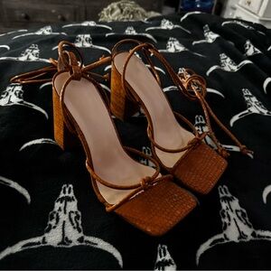 Elegant Brown Strappy Women's Heels